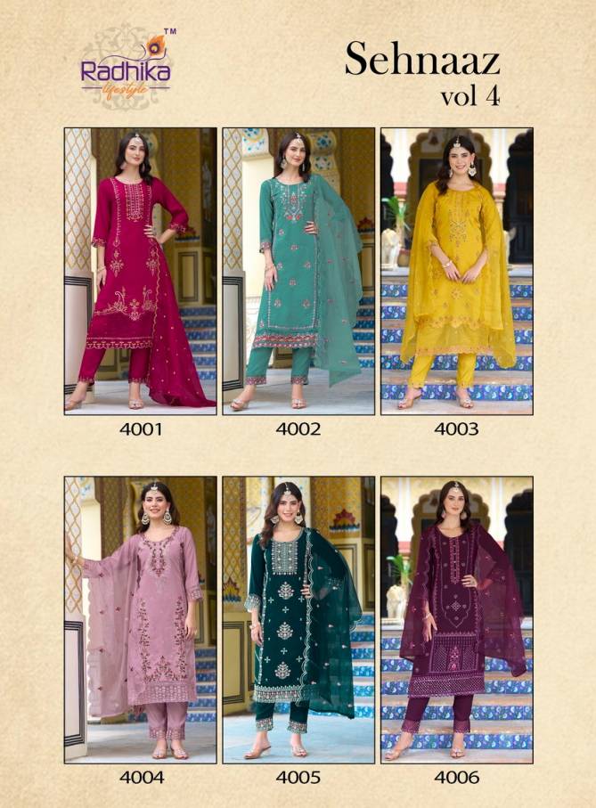 Sehnaaz Vol 4 By Radhika Roman Silk Designer Readymade Suits Wholesale Shop In Surat
